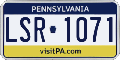 PA license plate LSR1071