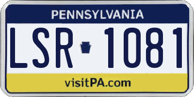 PA license plate LSR1081