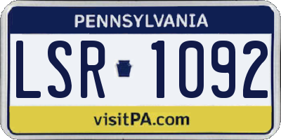 PA license plate LSR1092