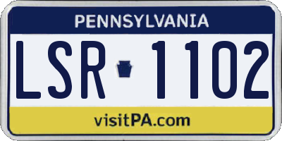 PA license plate LSR1102