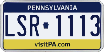 PA license plate LSR1113