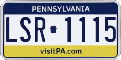 PA license plate LSR1115