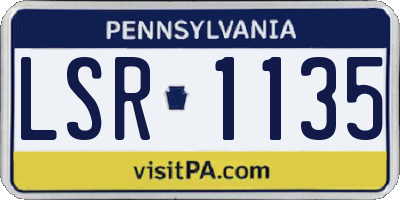 PA license plate LSR1135