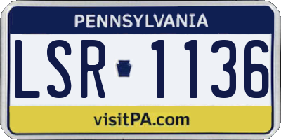 PA license plate LSR1136