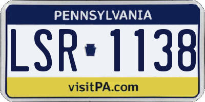 PA license plate LSR1138