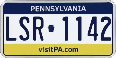 PA license plate LSR1142