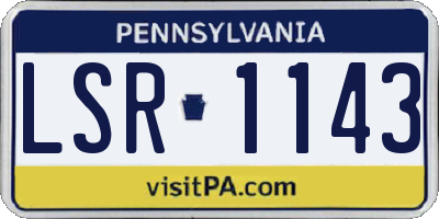 PA license plate LSR1143