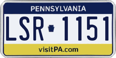 PA license plate LSR1151