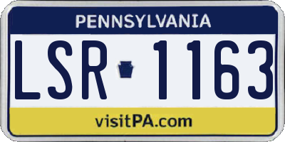 PA license plate LSR1163