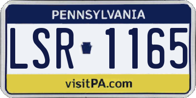 PA license plate LSR1165