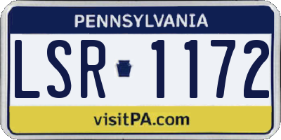 PA license plate LSR1172