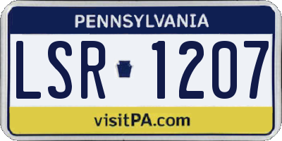 PA license plate LSR1207