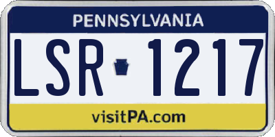 PA license plate LSR1217