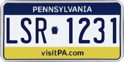 PA license plate LSR1231