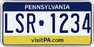 PA license plate LSR1234