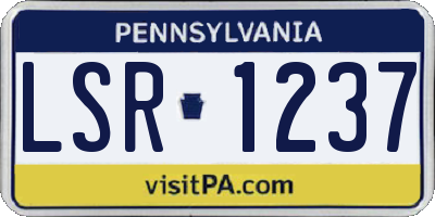 PA license plate LSR1237