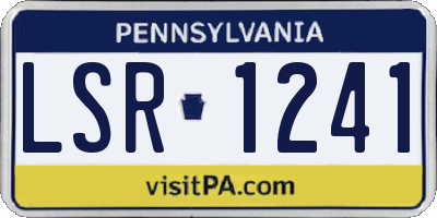 PA license plate LSR1241