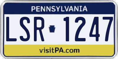 PA license plate LSR1247