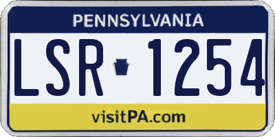 PA license plate LSR1254