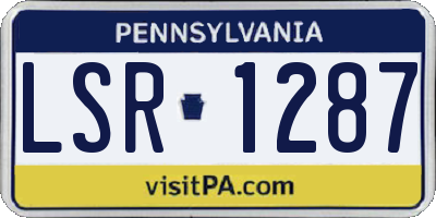 PA license plate LSR1287