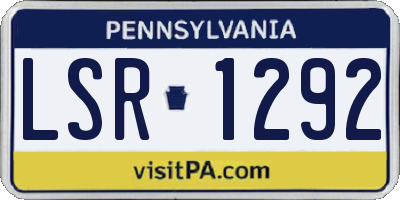 PA license plate LSR1292