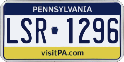 PA license plate LSR1296