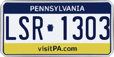 PA license plate LSR1303