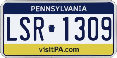 PA license plate LSR1309