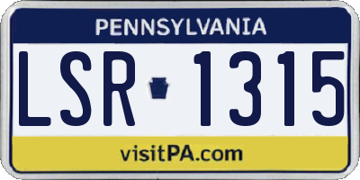 PA license plate LSR1315