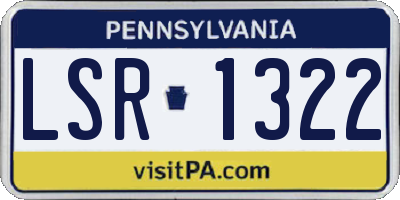 PA license plate LSR1322