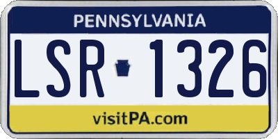 PA license plate LSR1326