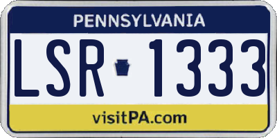 PA license plate LSR1333