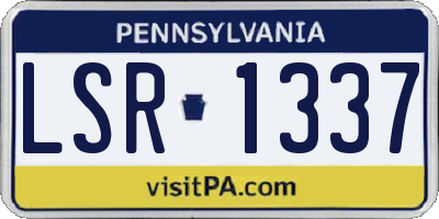 PA license plate LSR1337