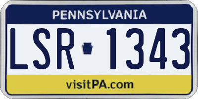 PA license plate LSR1343