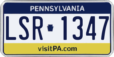 PA license plate LSR1347