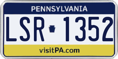 PA license plate LSR1352