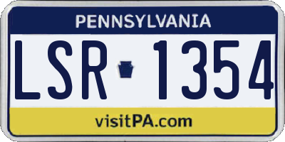 PA license plate LSR1354