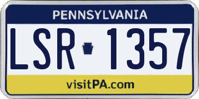 PA license plate LSR1357