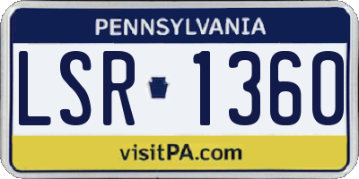PA license plate LSR1360