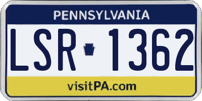 PA license plate LSR1362