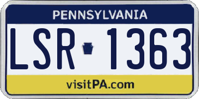 PA license plate LSR1363