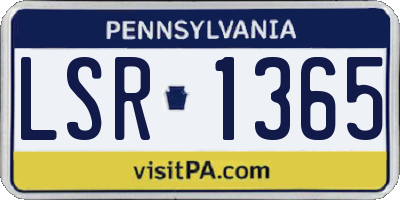 PA license plate LSR1365