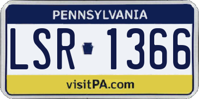 PA license plate LSR1366