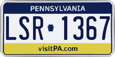 PA license plate LSR1367