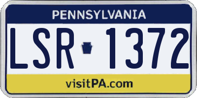 PA license plate LSR1372