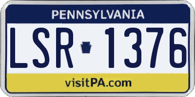 PA license plate LSR1376