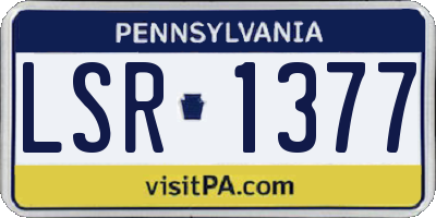 PA license plate LSR1377