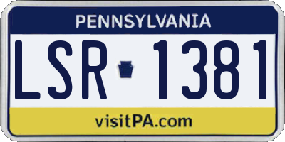 PA license plate LSR1381
