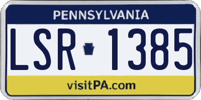 PA license plate LSR1385