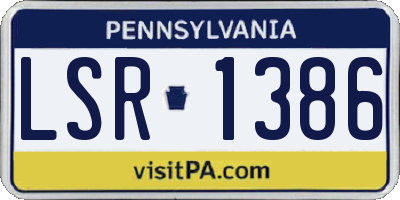 PA license plate LSR1386